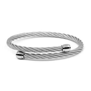 CHARRIOL Celtic Two-Tone Cable Bypass Bangle Bracelet - Silver